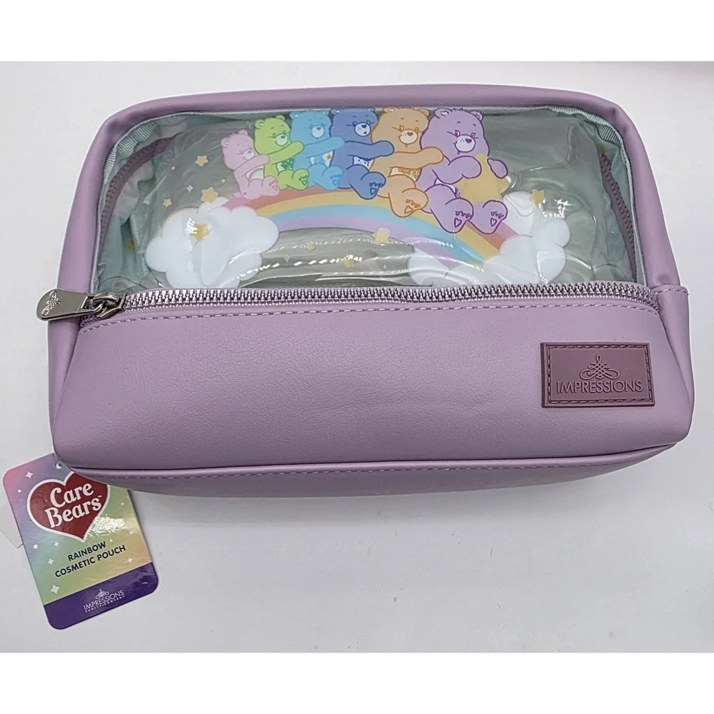 Care Bears Accessories Cosmetic Pouch‎ LED Mirror  Spong & Travel Case New #0188